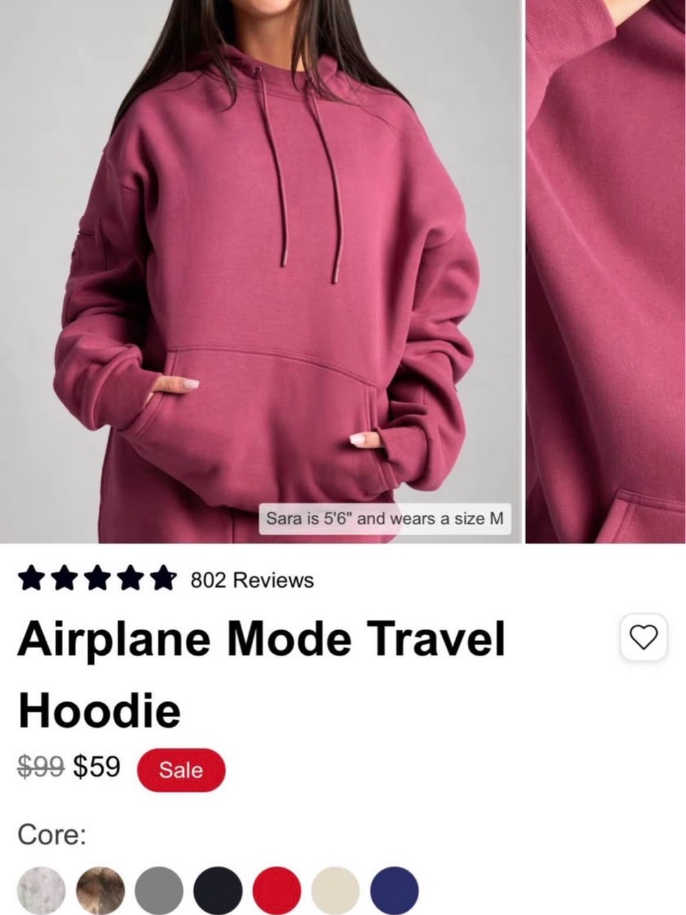 Airplane Mode Travel Hoodie - Dusty Rose